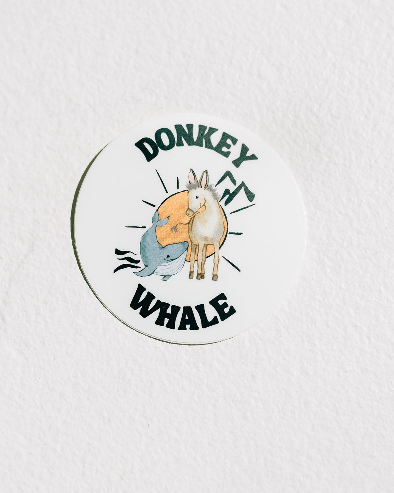 Donkey Whale Illustration Sticker